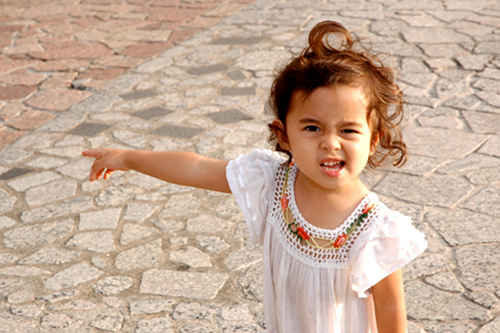Girl Pointing
